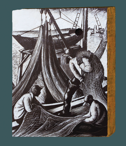 Artist Clare Leighton: Fishermen & Nets, (BPL 615)