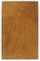 Artist Eric Gill: Standing Female Nude (from Twenty-five Nudes), c 1938