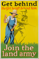 Artist Lambert Guenther: Get behind the girl he left behind him Join the land army. circa 1918
