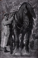 Artist Charles Frederick Tunnicliffe R.A.: Stallion and Groom, circa 1935